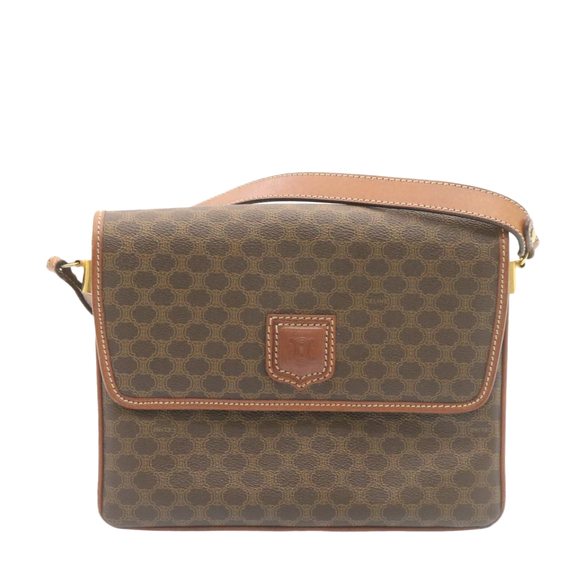 CELINE Macadam Canvas Shoulder Bag Brown Auth ar5789 - Picture 2 of 16